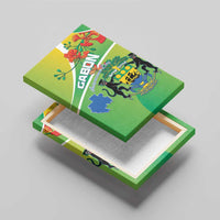 Gabon Independence Day Canvas Wall Art Coat Of Arms With Map - Wonder Print Shop