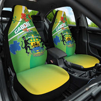 Gabon Independence Day Car Seat Cover Coat Of Arms With Map - Wonder Print Shop