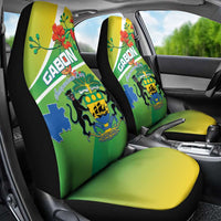 Gabon Independence Day Car Seat Cover Coat Of Arms With Map - Wonder Print Shop