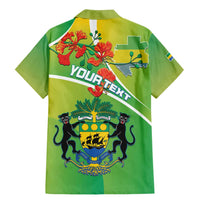 Personalized Gabon Independence Day Family Matching Mermaid Dress and Hawaiian Shirt Coat Of Arms With Map - Wonder Print Shop