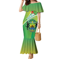 Personalized Gabon Independence Day Family Matching Mermaid Dress and Hawaiian Shirt Coat Of Arms With Map - Wonder Print Shop