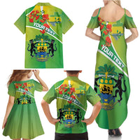 Personalized Gabon Independence Day Family Matching Summer Maxi Dress and Hawaiian Shirt Coat Of Arms With Map - Wonder Print Shop