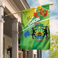 Gabon Independence Day Garden Flag Coat Of Arms With Map - Wonder Print Shop