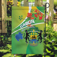 Gabon Independence Day Garden Flag Coat Of Arms With Map - Wonder Print Shop