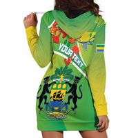 Personalized Gabon Independence Day Hoodie Dress Coat Of Arms With Map - Wonder Print Shop