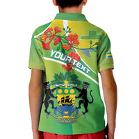 Personalized Gabon Independence Day Kid Polo Shirt Coat Of Arms With Map - Wonder Print Shop