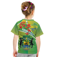 Personalized Gabon Independence Day Kid T Shirt Coat Of Arms With Map - Wonder Print Shop