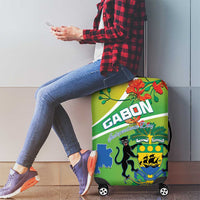 Gabon Independence Day Luggage Cover Coat Of Arms With Map - Wonder Print Shop