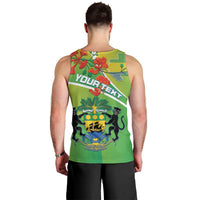 Personalized Gabon Independence Day Men Tank Top Coat Of Arms With Map - Wonder Print Shop