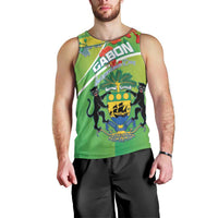 Personalized Gabon Independence Day Men Tank Top Coat Of Arms With Map - Wonder Print Shop