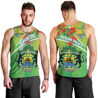 Personalized Gabon Independence Day Men Tank Top Coat Of Arms With Map - Wonder Print Shop