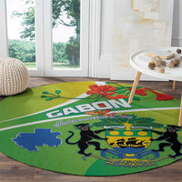Gabon Independence Day Round Carpet Coat Of Arms With Map - Wonder Print Shop