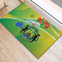 Gabon Independence Day Rubber Doormat Coat Of Arms With Map - Wonder Print Shop
