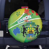 Gabon Independence Day Spare Tire Cover Coat Of Arms With Map - Wonder Print Shop