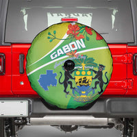 Gabon Independence Day Spare Tire Cover Coat Of Arms With Map - Wonder Print Shop