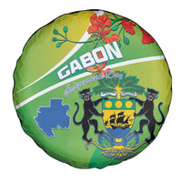 Gabon Independence Day Spare Tire Cover Coat Of Arms With Map - Wonder Print Shop