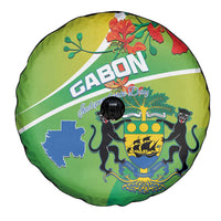 Gabon Independence Day Spare Tire Cover Coat Of Arms With Map - Wonder Print Shop