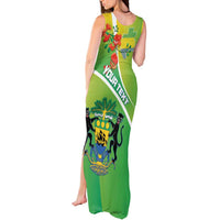 Personalized Gabon Independence Day Tank Maxi Dress Coat Of Arms With Map - Wonder Print Shop