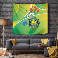 Gabon Independence Day Tapestry Coat Of Arms With Map - Wonder Print Shop