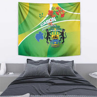 Gabon Independence Day Tapestry Coat Of Arms With Map - Wonder Print Shop