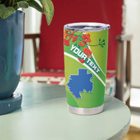 Personalized Gabon Independence Day Tumbler Cup Coat Of Arms With Map - Wonder Print Shop