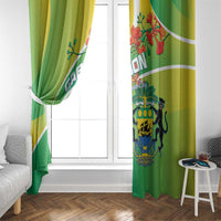 Gabon Independence Day Window Curtain Coat Of Arms With Map - Wonder Print Shop