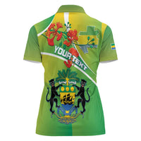 Personalized Gabon Independence Day Women Polo Shirt Coat Of Arms With Map - Wonder Print Shop
