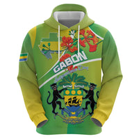 Personalized Gabon Independence Day Zip Hoodie Coat Of Arms With Map - Wonder Print Shop