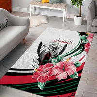 Sudan Area Rug Sudanese Secretary Bird With Hibiscus - Wonder Print Shop