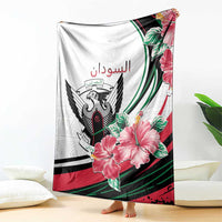 Sudan Blanket Sudanese Secretary Bird With Hibiscus - Wonder Print Shop