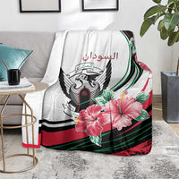 Sudan Blanket Sudanese Secretary Bird With Hibiscus - Wonder Print Shop