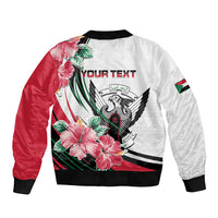 Personalized Sudan Bomber Jacket Sudanese Secretary Bird With Hibiscus - Wonder Print Shop