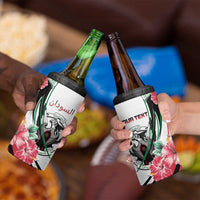 Personalized Sudan 4 in 1 Can Cooler Tumbler Sudanese Secretary Bird With Hibiscus - Wonder Print Shop