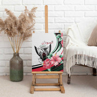 Sudan Canvas Wall Art Sudanese Secretary Bird With Hibiscus - Wonder Print Shop