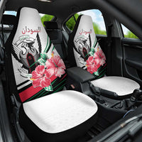 Sudan Car Seat Cover Sudanese Secretary Bird With Hibiscus - Wonder Print Shop