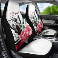 Sudan Car Seat Cover Sudanese Secretary Bird With Hibiscus - Wonder Print Shop