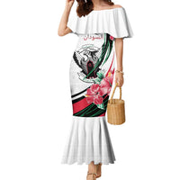 Personalized Sudan Family Matching Mermaid Dress and Hawaiian Shirt Sudanese Secretary Bird With Hibiscus - Wonder Print Shop