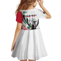 Personalized Sudan Family Matching Off Shoulder Short Dress and Hawaiian Shirt Sudanese Secretary Bird With Hibiscus - Wonder Print Shop