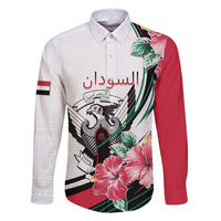 Personalized Sudan Family Matching Summer Maxi Dress and Hawaiian Shirt Sudanese Secretary Bird With Hibiscus - Wonder Print Shop