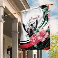 Sudan Garden Flag Sudanese Secretary Bird With Hibiscus - Wonder Print Shop