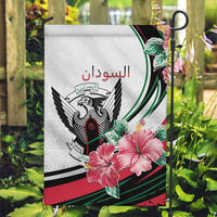 Sudan Garden Flag Sudanese Secretary Bird With Hibiscus - Wonder Print Shop