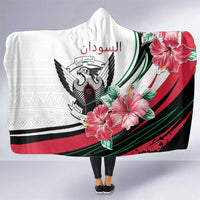 Sudan Hooded Blanket Sudanese Secretary Bird With Hibiscus - Wonder Print Shop