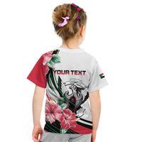 Personalized Sudan Kid T Shirt Sudanese Secretary Bird With Hibiscus - Wonder Print Shop