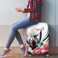 Sudan Luggage Cover Sudanese Secretary Bird With Hibiscus - Wonder Print Shop