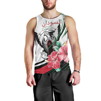 Personalized Sudan Men Tank Top Sudanese Secretary Bird With Hibiscus - Wonder Print Shop