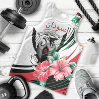 Personalized Sudan Men Tank Top Sudanese Secretary Bird With Hibiscus - Wonder Print Shop