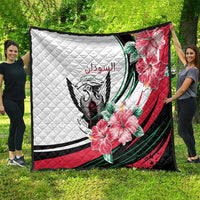 Sudan Quilt Sudanese Secretary Bird With Hibiscus - Wonder Print Shop