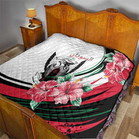 Sudan Quilt Sudanese Secretary Bird With Hibiscus - Wonder Print Shop