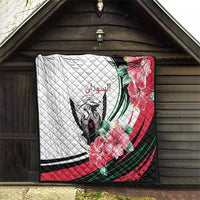 Sudan Quilt Sudanese Secretary Bird With Hibiscus - Wonder Print Shop