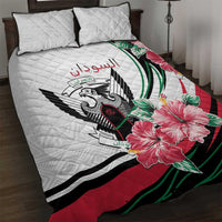Sudan Quilt Bed Set Sudanese Secretary Bird With Hibiscus - Wonder Print Shop